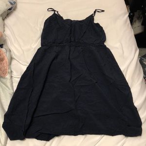 Navy colored dress.